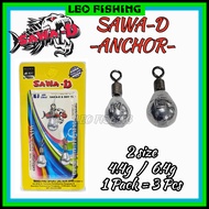 SAWA-D Anchor Fishing Lead Weight Swivel Sinker M 4.4g  / L 6.4g