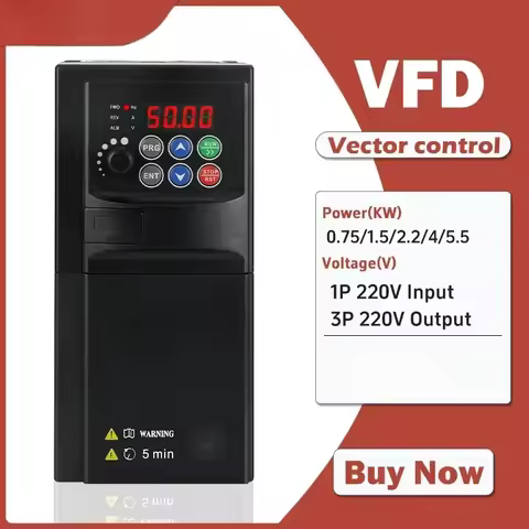 220V 0.75KW/1.5KW/2.2KW 1HP/2HP/3HP Economical Mini VFD Variable Frequency Drive Converter for Motor