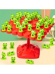 1組青蛙平衡計數積木桌上自平衡二元樹,遊戲教育玩具,學習遊戲