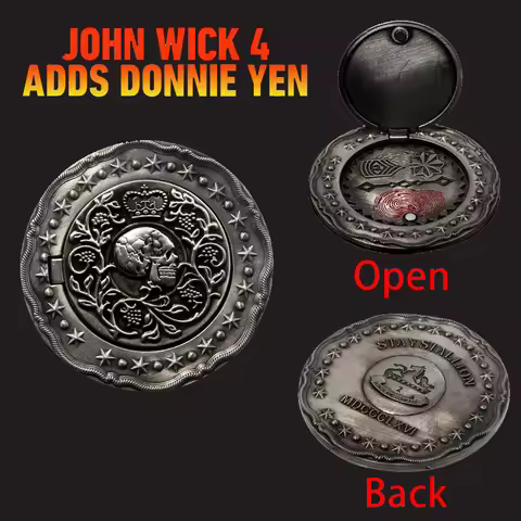 New John Wick Coin Skull Coin Cosplay Blood Oath Marker Keanu Reeves Badge Can Open 1:1 Props Access