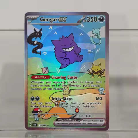 DIY PTCG 151 Dragonite Gengar Umbreon Victini Mew ex PAF 232/091 English TCG Game Collection Card