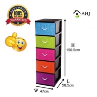 Big Drawer 5 Tier Storage Cabinet M9505/ Plastic Drawer / Kabinet Besar Laci Plastik 5 tingkat / Lac