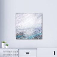 藝術家的淺色抽象原畫，藍色和綠松石色