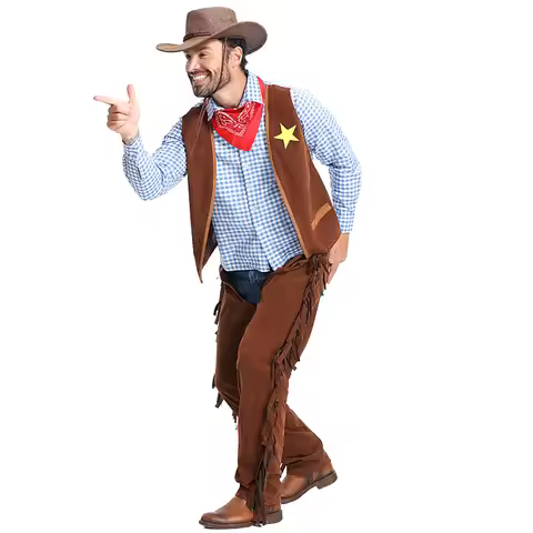 Halloween costume, Pioneer Texas West Cowboy suit, adult men's style performance suit, party men's r