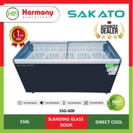 SAKATO SSG-600 Slanding Glass Door Freezer 550L (Commercial Chiller / Fresh Market/ Mini Market/ Fro