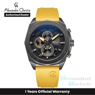 [Official Warranty] Alexandre Christie 6611MCRIGBAYL Men's Black Dial Silicone Strap Watch