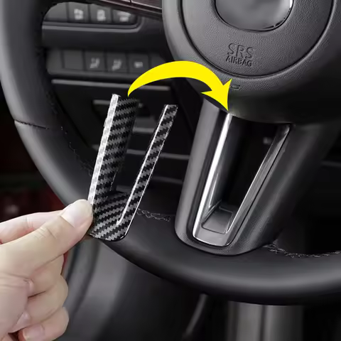 Carbon Fiber Interior Steering Wheel Trims Style For Mazda 3 CX-30 CX30 CX-50 CX50 Accessories