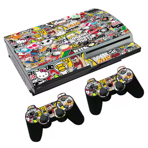 Graffiti Design Skin Sticker Decal Cover for PS3 Fat Console and Controllers For PS3 Fat Skins Stick