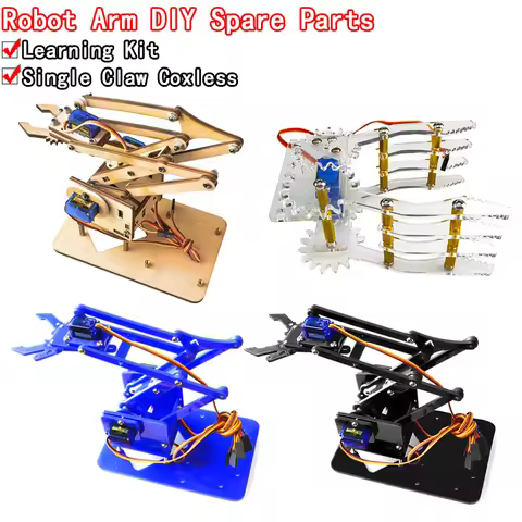SG90 MG90S 4 DOF Unassembly Acrylic Mechanical Arm Robot Manipulator Claw for Arduino UNO Maker Lear