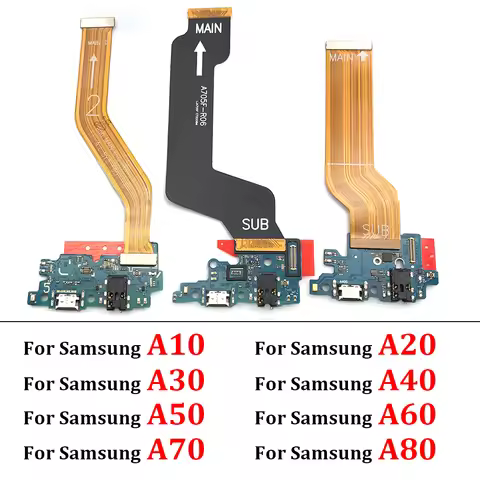 USB Charging Port Connector Board + Mainboard Flex For Samsung A10 A20 A30 A40 A50 A70 A10S A20S A30
