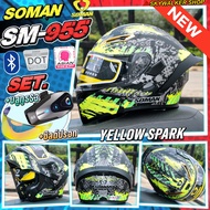 *ซื้อ1แถม2* ฟรี!บลูทูธS3+ชิลด์ปรอท หมวกกันน็อค SOMAN SM955-S หมวกยกคาง แว่นตา2ชั้น คุ้มสุด!ราคาพิเศษ