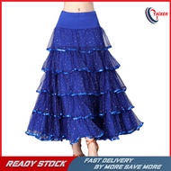 Taixer Flamenco phòng khiêu vũ váy khiêu vũ Sequins Chân Váy Dài Waltz