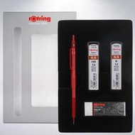 德國 紅環 rOtring 600 限定版自動鉛筆/筆芯/橡皮擦禮盒組: 狂熱紅/0.5mm