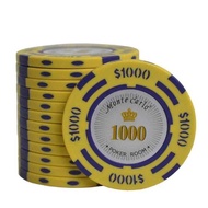 10-Pack Clay Chips Texas Hold'em Black Jack Casino Entertainment Accessories Chess Room Chip Tokens 