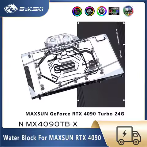Bykski GPU Block for MAXSUN RTX4090 Turbo 24G / Palit RTX 4090 GameRock OC Graphics Card Water Cooli