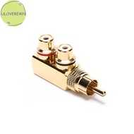 uloveremn Gold Plated AV Audio Splitter Plug RCA Adapter 1 Male to 2 Female F connector SG