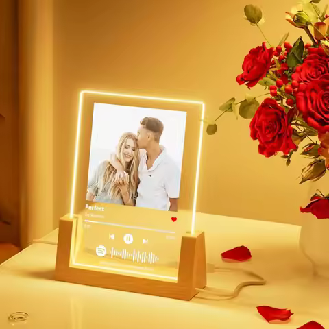 Custom Valentine's Day Gifts Spotify Plate Personalized Lamp With Photo Custom couple Romantic Birth