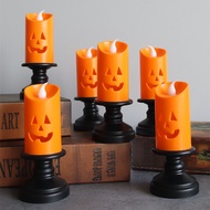 1Pc Halloween Candle Light LED Candle Holder Desktop Venue Decoration Props Halloween Pumpkin Lantern Decor