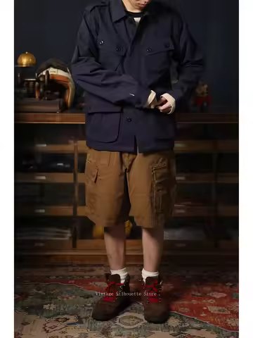 Vietnam War Herringbone Tropical Combat Jacket Army Jungle Fatigue Coat Multi-Pocket TCU Jacket