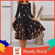 [Ready stock]  Lady Dress Creative Floral Print Causal Party Dress