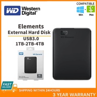 🔥READY STOCK 🔥WD Elements  4TB/2TB/1TB External Hard Drives USB 3.0 2.5'' HDD Portable Hard Disk