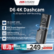 HIKVISION D6 Dashcam 4K Ultra HD + HDR | F1.55 Large Aperture Lens | Super Capacitor RTC | Wide Dyna