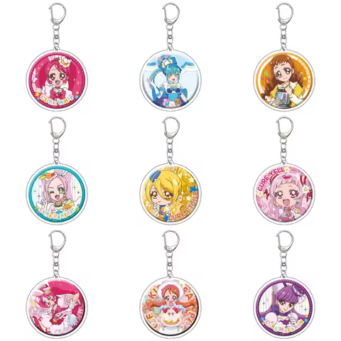 55MM Anime Pretty Cure Keychain Natsuki Rin/Kasugano Urara/Akimoto Komachi Key Chain Acrylic Model P