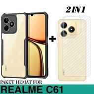 2IN1 CASE REALME C61 SOFT CASE ARMOR SHOCKPROOF FREE GARSKIN CARBON 3D