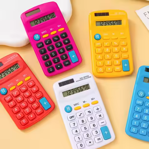 8-Digit Mini Pocket Calculator Silent Candy Color Standard Function Calculator Large LED Display 8-D