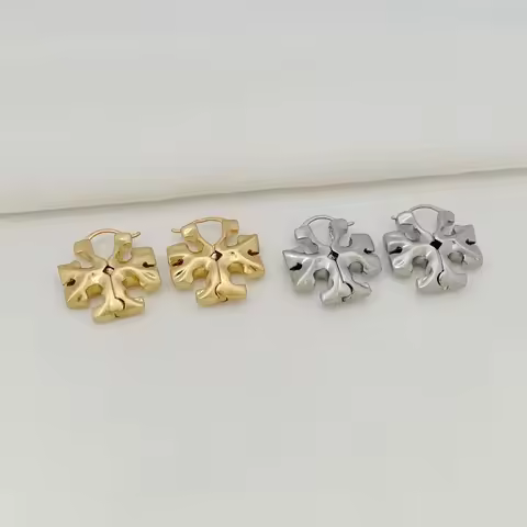 Elegant Metal Alphabet Letter Stud Earrings Fashion Minimalist Design Women's Style Commute Wear 3D 