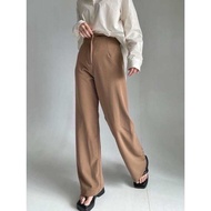 Celana Panjang Highwast Kulot Loose Pants Scuba - Celana Anti Kusut Wanita - Celana Kantor Wanita