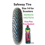 SAFEWAY TUBELESS TIRE SIZE 14 FOR SCOOTERS (FREE SEALANT &amp; PITO)