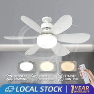 【Polands】52cm Ceiling Fan With Light 40W E27 6 Blades Silent Fan Light with Remote Control 52CM Sile