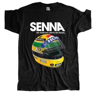 Men's Cotton T-Shirt Ayrton Senna Helmet Clothing 1 Round Neck Short Sleeve Popular Large Size