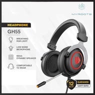 MYROOTS X LENYES Headset Gaming Breathing Light Deep Bass Lenyes GH55 Headphone Original