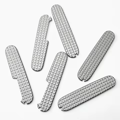 New Checkered pattern 91mm Swiss Knife Handle Patch, Modified Titanium Alloy TC4 Handle Patch for 91