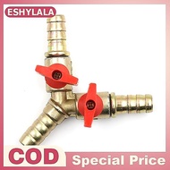 [Bea-t] 3 Way Tee Brass Y Shut off Ball Valve 3/8" 10mm Barb Fuel Gas Oil / Valve Clamp [[new]