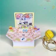 BLISS Mini 3D Book Keychains, Novelty Finger Handheld Bag Funny Pendant, Fashion Ornaments Milk Tea 
