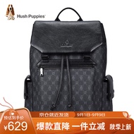 暇步士（Hush Puppies）双肩包男休闲百搭背书包男牛皮商务电脑包双肩14英寸笔记本送礼