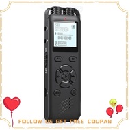 Black Digital Voice Recorder for Lectures Meetings, Timing Recording Voice Activated Recorder Device with Playback