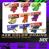 RANTAI SSS 428 MOTORCYCLE CHAIN GOLD,RED,PINK,YELLOW,ORANGE,GREEN,PURPLE,BLUE,VIOLET LC135,EX5,WAVE,