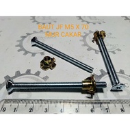 JF M5 X 70 MM GALVANIZED BOLT AND CLAW NUT SPEAKER BOLT PLUS(+) SCREWDRIVER WRENCH 7 CM LENGTH