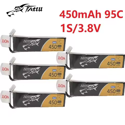 Upgrade TATTU 95C 1S 450mAh 3.8V Lipo Battery With PH2.0 Plug For RC Helicopter Quadcopter FPV Racin
