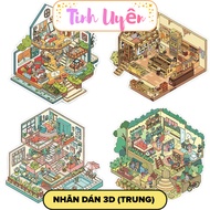 [Middle] 3D Sticker, MiniScape 3D, Realistic Simulation Home Decoration Landscape Sticker Set, MiniS