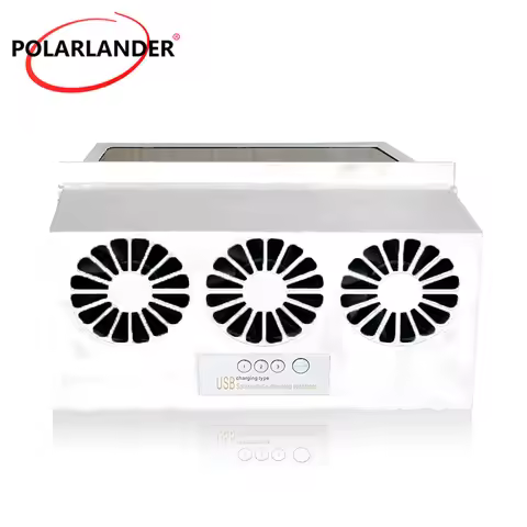 Three Head Solar Car Exhaust Fan F-598 USB 5V 5W Solar Panel No Battery Window Cooling Vent Fan 1.6M