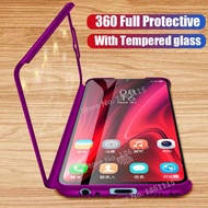 Samsung Galaxy A71 A51 A7 A6 A8 J8 Plus 2018 360 Full Hard Slim Thin Case Cover With Tempered Glass