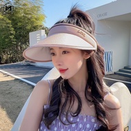 2024 New Arrival Outdoor UV Resistant Empty Top Sun Hat for Women's UV Sun Hat Large Brim Sun Hat Face Covering Fashionable Hat