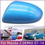 Xuming ฝาปิดกระจกมองหลังอัตโนมัติสำหรับ Mazda 2 Demio 2007 2008 2009 2010 2011 2012 2013ปีกกระจกด้านข้างปลอกหุ้มเคสทาสี