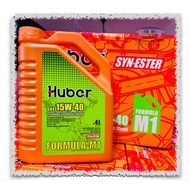 minyak hitam kereta Huber SAE 15W-40 premium synthetic blend Formula M1 4Liters engine oil minyak hi