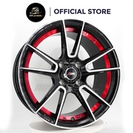 New Sport Rim ATOMIC ATM-521 15x7 4x100 ET35 Matt Black Machine Face + Red Undercut 15 inch 15 inci 